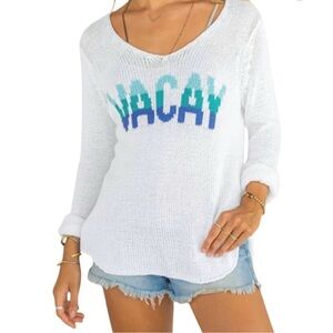 Wooden Ships by Paola Buendia White VACAY Knit Sweater Like New S/M